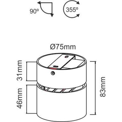 faretto mini concord 7w 2700k/3000k/4000k beneito faure nero