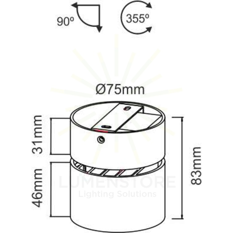 faretto mini concord 7w 2700k/3000k/4000k beneito faure nero