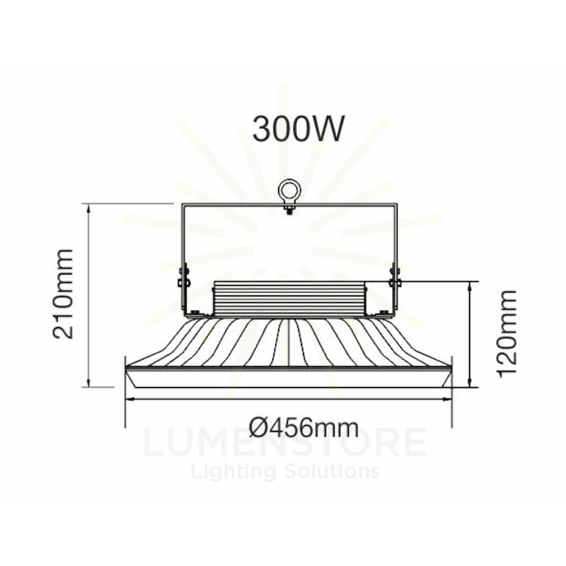 lampada industriale ufo 300w luce naturale 4000k beneito faure ip65 ik10