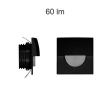 segnapasso led da incasso 2w 220/240v 3000k nero ip20 beneito faure 4109