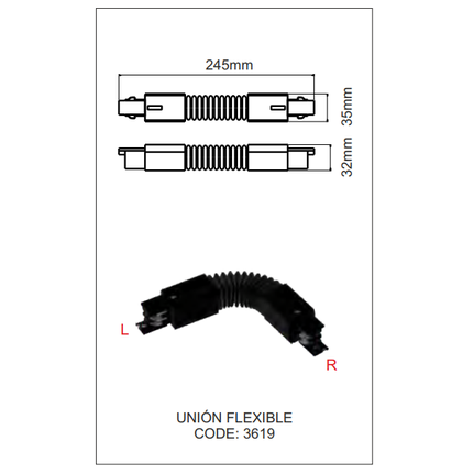 accessorio giunzione flessibile beneito faure 3619 nero