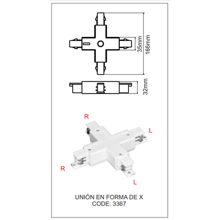 accessorio giunzione "x" beneito faure 3367 bianco