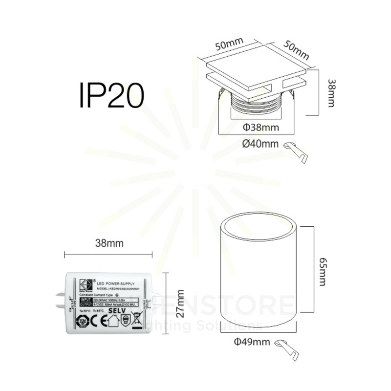 segnapasso led da incasso 4w 220/240v 3000k bianco ip20 beneito faure 4112
