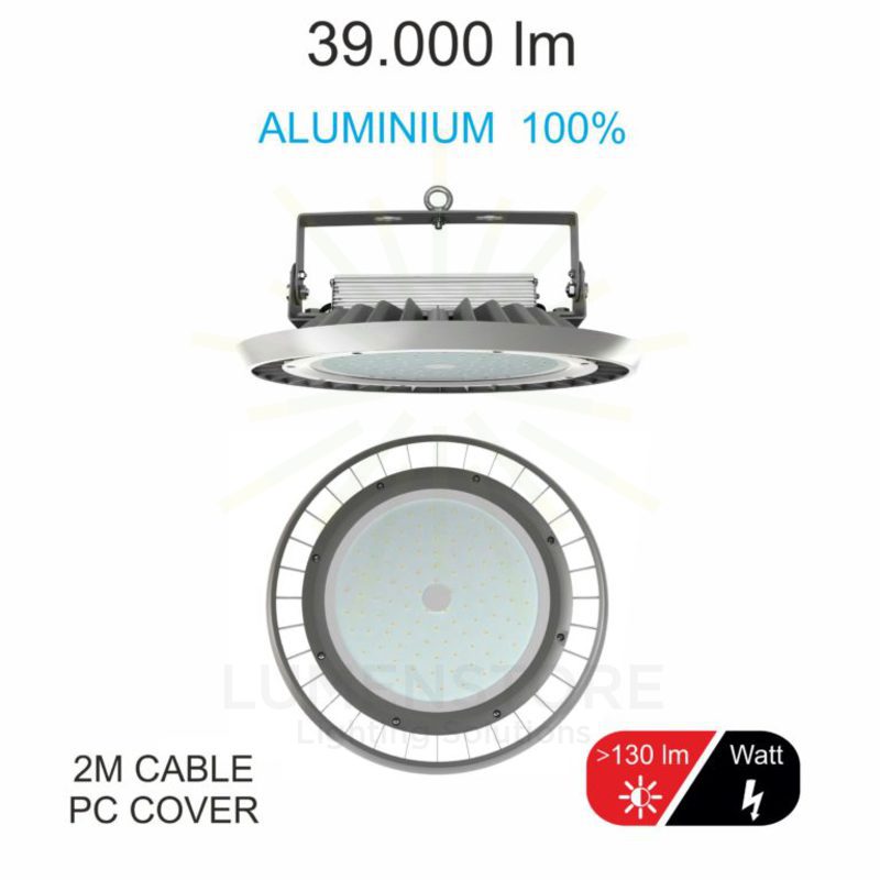 lampada industriale ufo 300w luce naturale 4000k beneito faure ip65 ik10