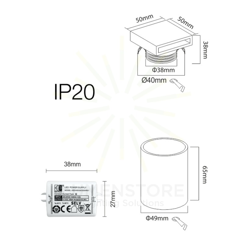 segnapasso led da incasso 4w 220/240v 3000k bianco ip20 beneito faure 4110