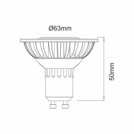 lampadina led s-line r-63 gu10 8w luce calda 827 beneito faure