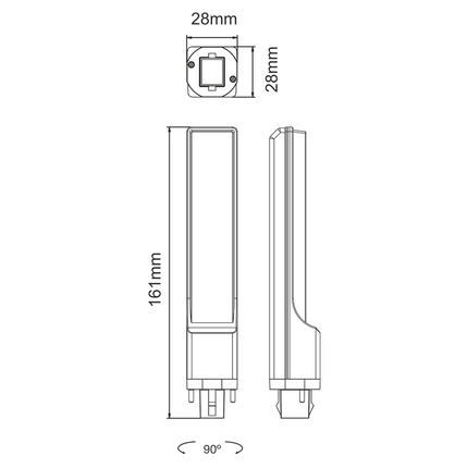 lampadina led cala g24 2pin 9w luce naturale 840 beneito faure