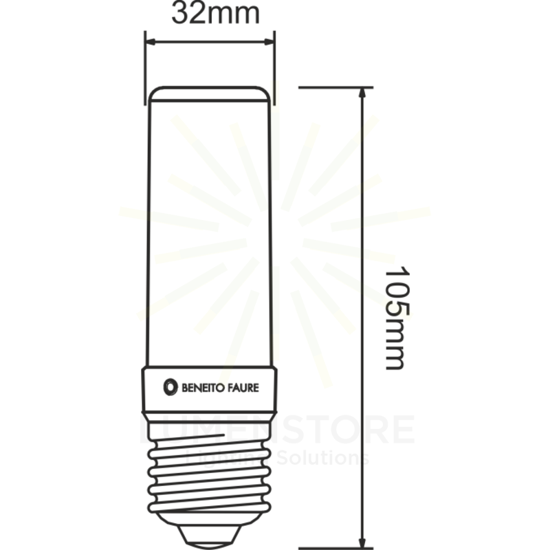 lampadina led hqi tubular e27 10w luce naturale 840 beneito faure