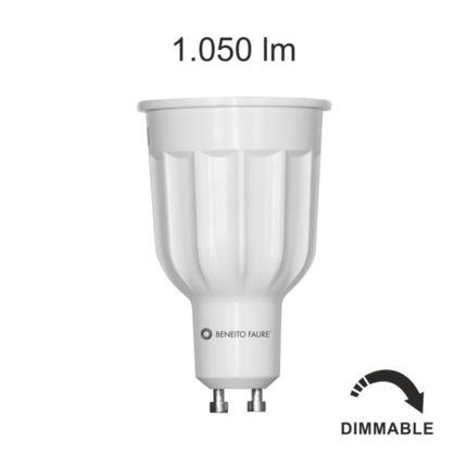 lampadina led power gu10 12w luce calda 830 beneito faure dimmerabile