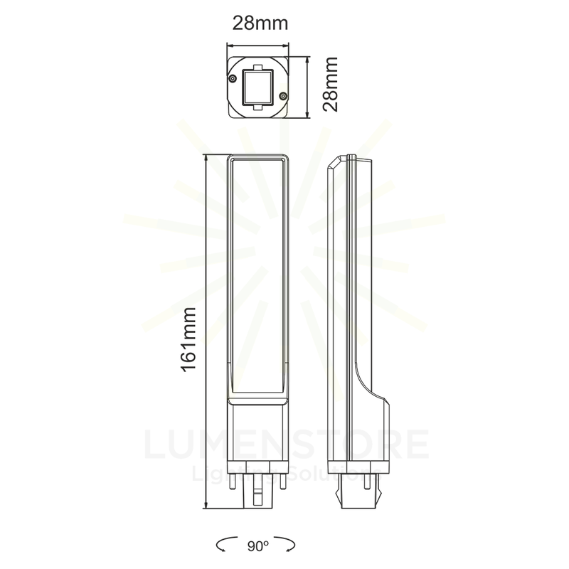 lampadina led cala g24 2pin 9w luce calda 830 beneito faure