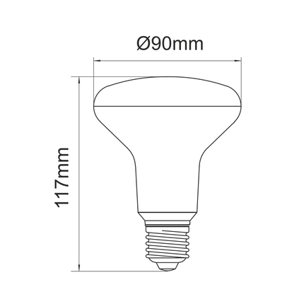 lampadina led r-90 r-line e27 12w luce calda 822 beneito faure