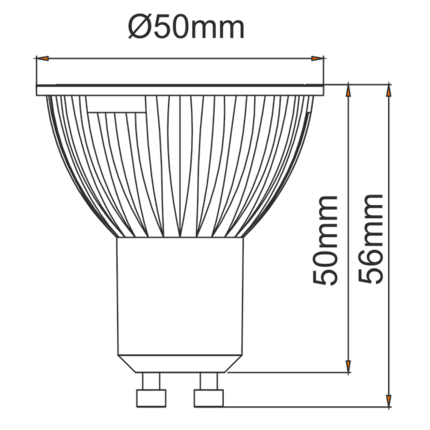 lampadina led uniform-line gu10 6w luce naturale 840 beneito faure dimmerabile