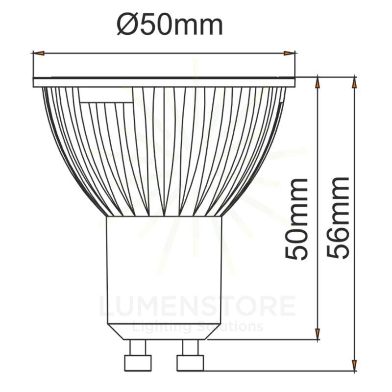 lampadina led uniform-line gu10 6w luce naturale 840 beneito faure dimmerabile