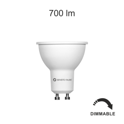 lampadina led system gu10 8w luce calda 830 beneito faure dimmerabile