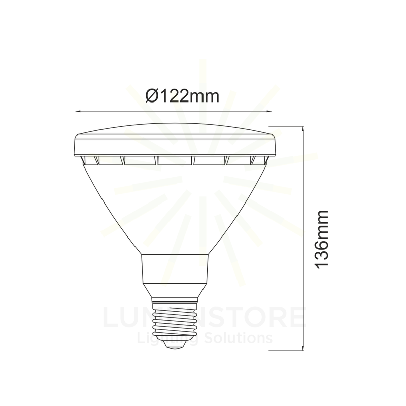 lampadina led r-line par38 e27 15w luce verde beneito faure ip65