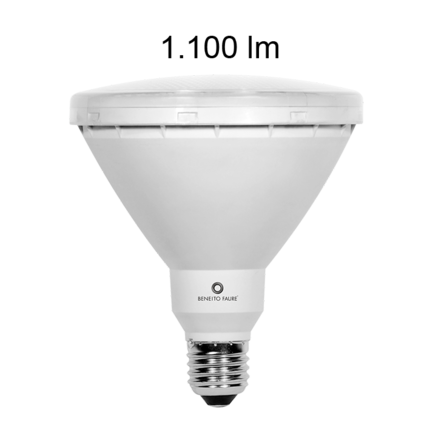 lampadina led par38 r-line e27 15w luce calda 830 beneito faure ip65