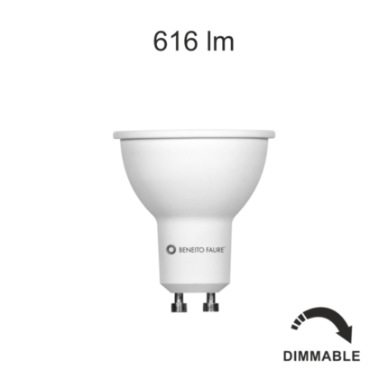 lampadina led hook gu10 6w  2700k 220/240v 827 beneito faure dimmerabile