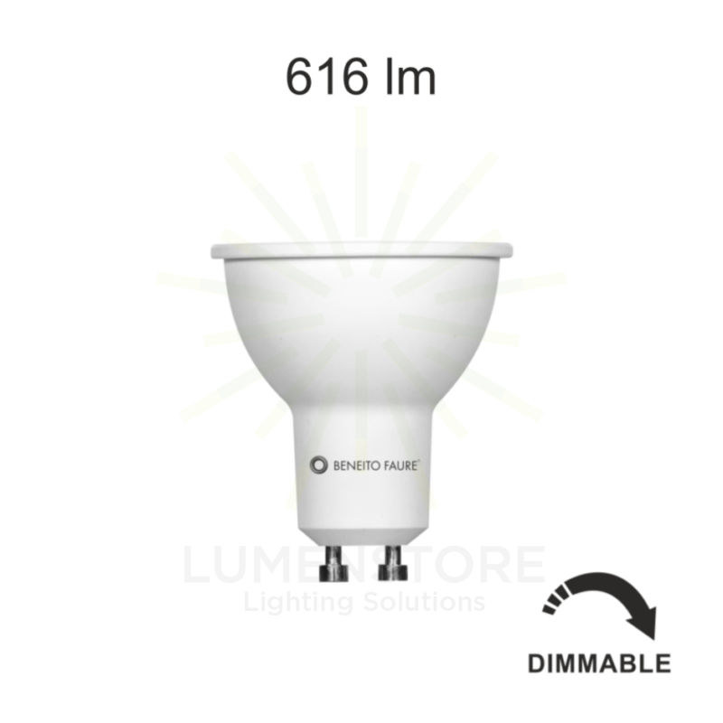 lampadina led hook gu10 6w  2700k 220/240v 827 beneito faure dimmerabile
