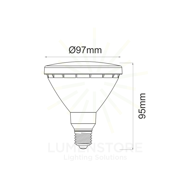 lampadina led par30 r-line e27 10w luce calda 830 beneito faure ip65