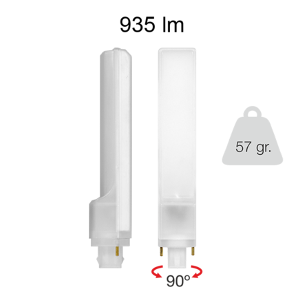 lampadina led cala g24 2pin 9w luce calda 830 beneito faure