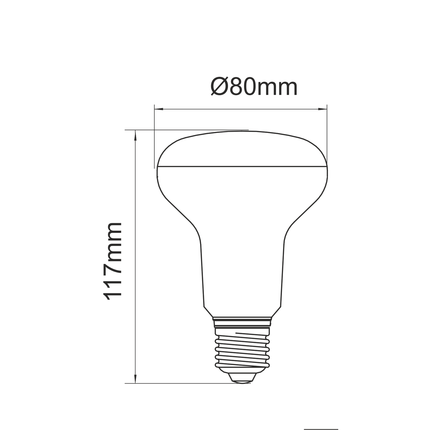 lampadina led r-80 r-line e27 10w luce calda 830 beneito faure