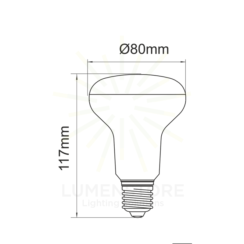 lampadina led r-80 r-line e27 10w luce calda 830 beneito faure