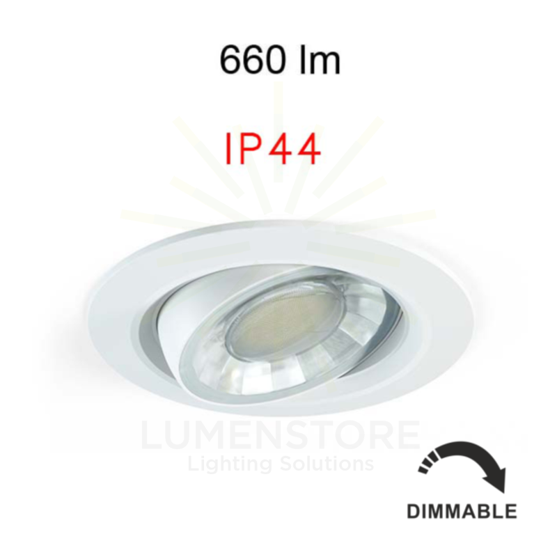faretto led da incasso 8w 220/240v 3000k bianco ip44 beneito faure 3952