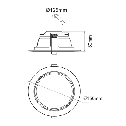 downlight noi 14w luce calda 3000k beneito faure bianco ip40 ik03