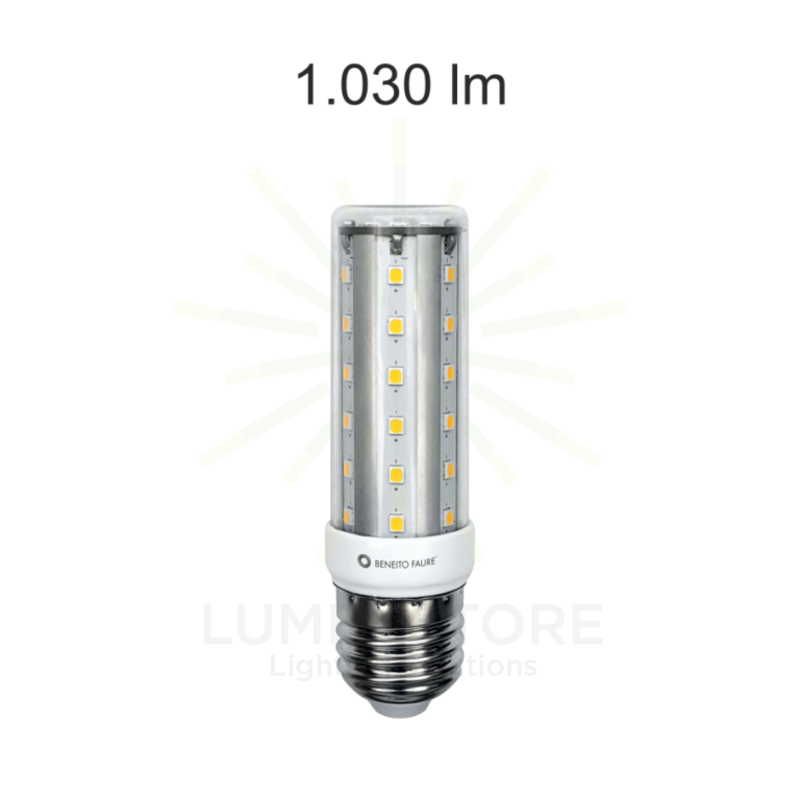 lampadina led hqi tubular e27 10w luce calda 830 beneito faure