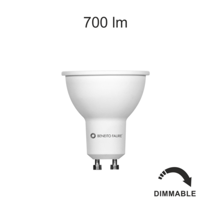 lampadina led system gu10 8w luce calda 827 beneito faure dimmerabile