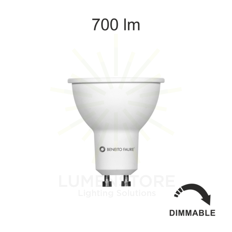 lampadina led system gu10 8w luce calda 827 beneito faure dimmerabile