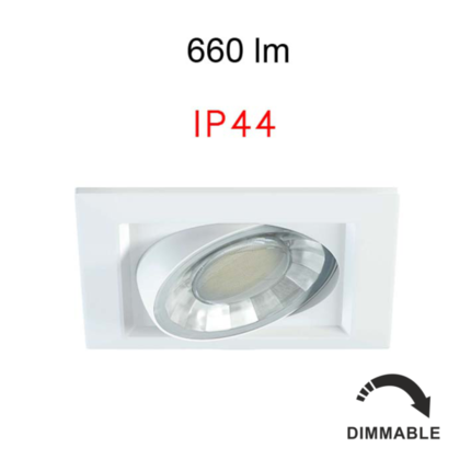 faretto led da incasso 8w 220/240v 3000k bianco ip44 beneito faure 3949