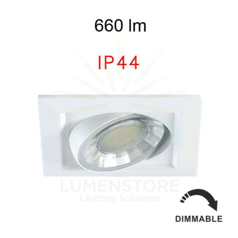 faretto led da incasso 8w 220/240v 3000k bianco ip44 beneito faure 3949