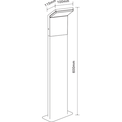 paletto led 9w 220/240v 4000k bianco 60cm ip54 beneito faure 3586