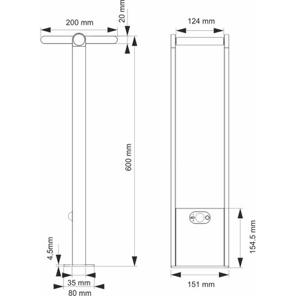 lampada energia solare popa 1.6w luce naturale 840 beneito faure bianco 60cm ip54 ik08