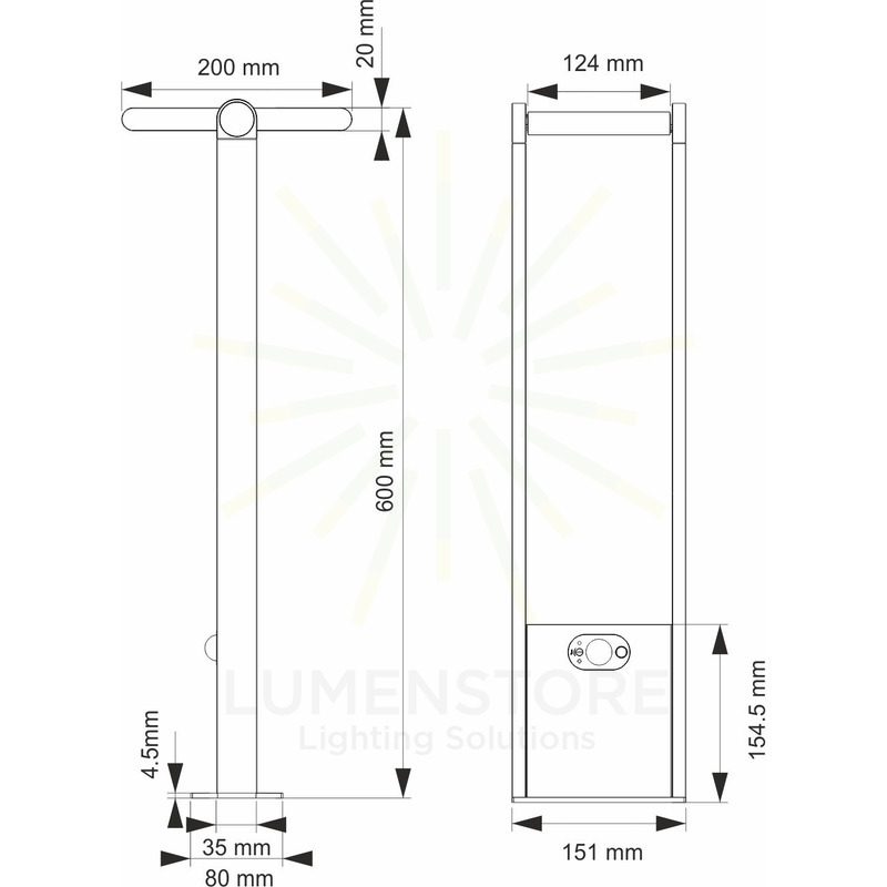 lampada energia solare popa 1.6w luce naturale 840 beneito faure bianco 60cm ip54 ik08