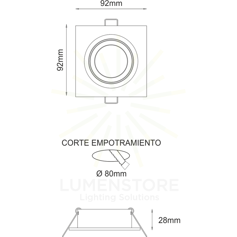 faretto da incasso zio gu5.3 beneito faure alluminio