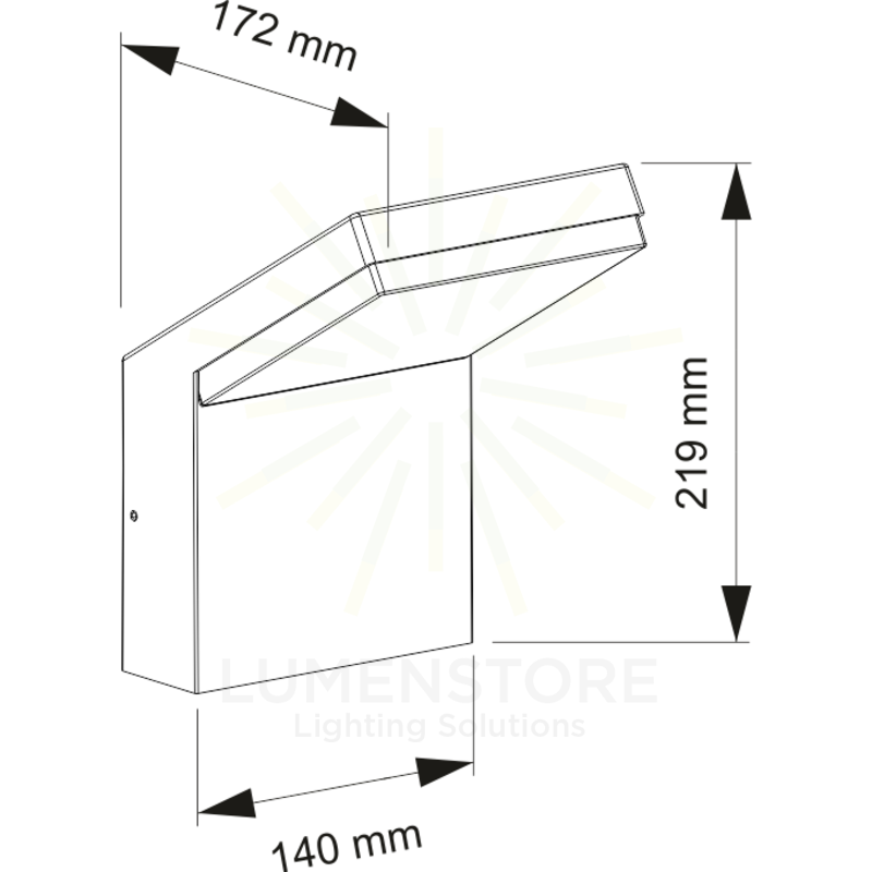applique led da superficie 18w 100/240v 3000k nero ip65 beneito faure 3892