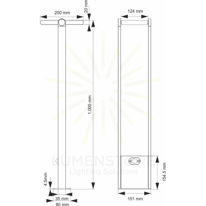 lampada energia solare popa 1.6w luce naturale 840 beneito faure bianco 100cm ip54 ik08