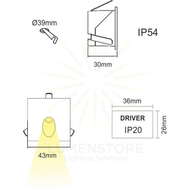 faretto da esterno luky 2w luce calda 832 beneito faure bianco ip54