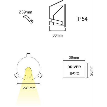 faretto da esterno polo 2w luce calda 832 beneito faure nero ip54