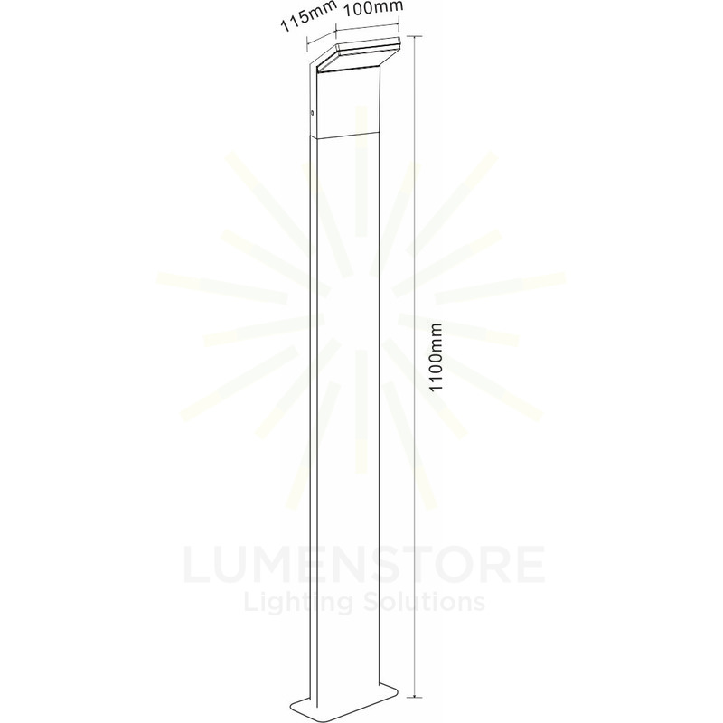 paletto led 9w 220/240v 3000k bianco 110cm ip54 beneito faure 3751
