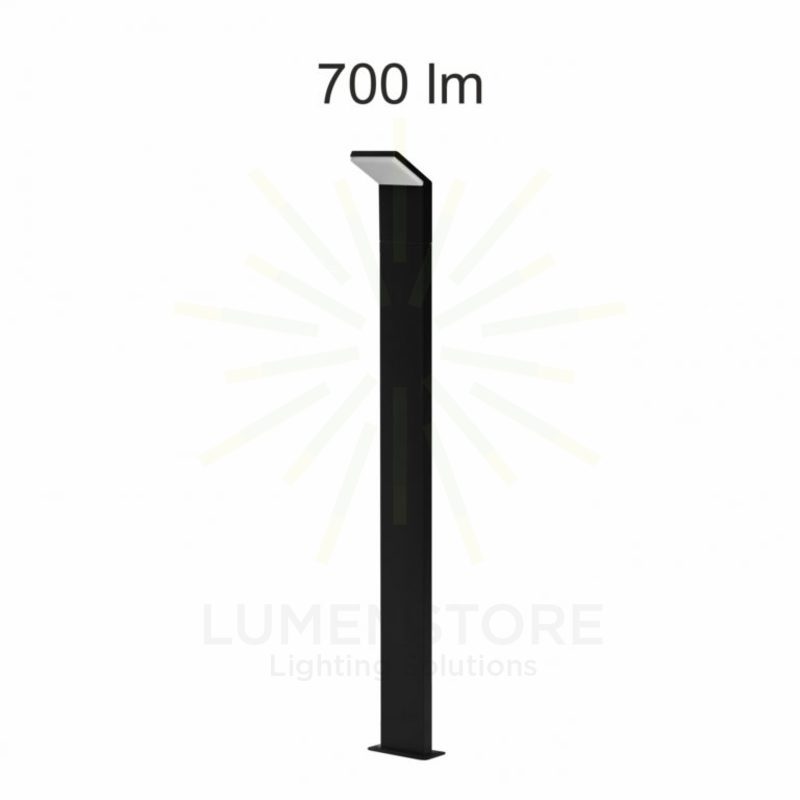 paletto led 9w 220/240v 3000k nero 110cm ip54 beneito faure 3753