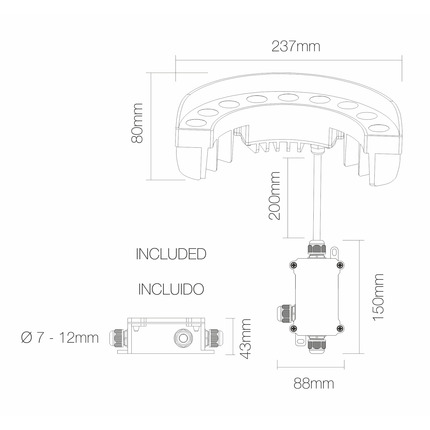 faretto da esterno signal 9w luce calda 730 beneito faure nero ip65