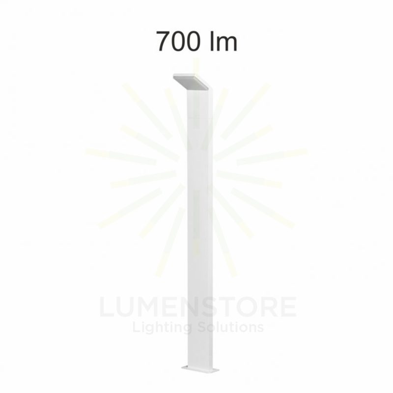 lampione cam 9w luce naturale 840 beneito faure bianco 110cm ip54 ik08
