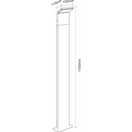paletto led 9w 220/240v 4000k bianco 110cm ip54 beneito faure 3752