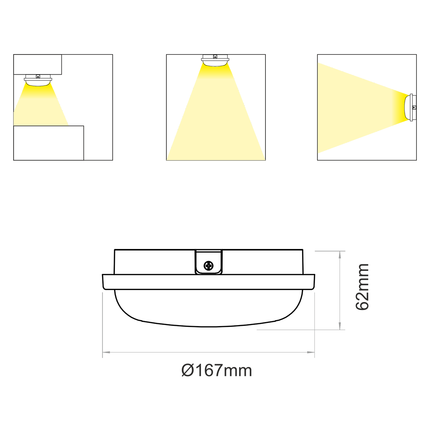 applique da esterno selen 12w luce naturale 840 beneito faure ip65