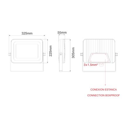 proiettore sky 100w luce calda 822 beneito faure nero ip65 ik08