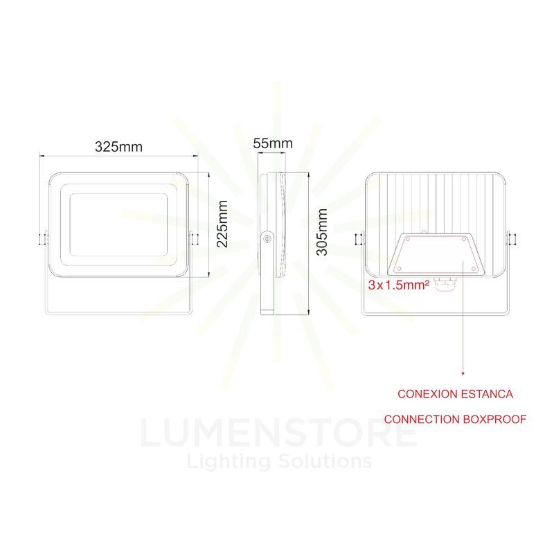 proiettore sky 100w luce calda 822 beneito faure nero ip65 ik08