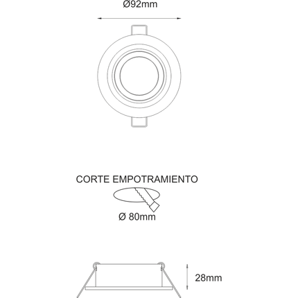 faretto da incasso one gu5.3 beneito faure alluminio